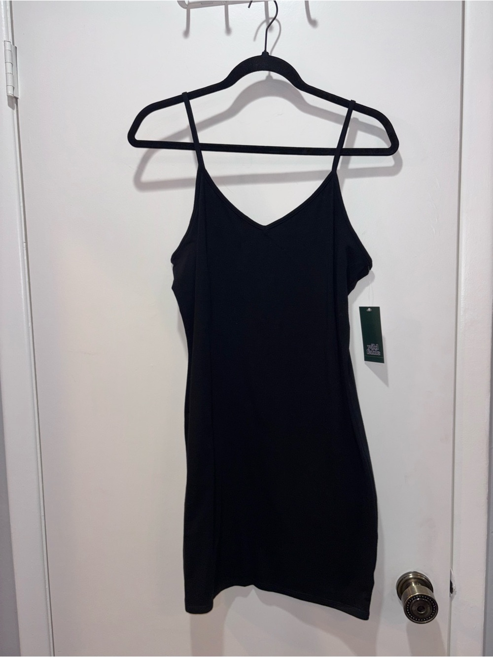 Wilfred Black Mini Slip Dress with Spaghetti Straps